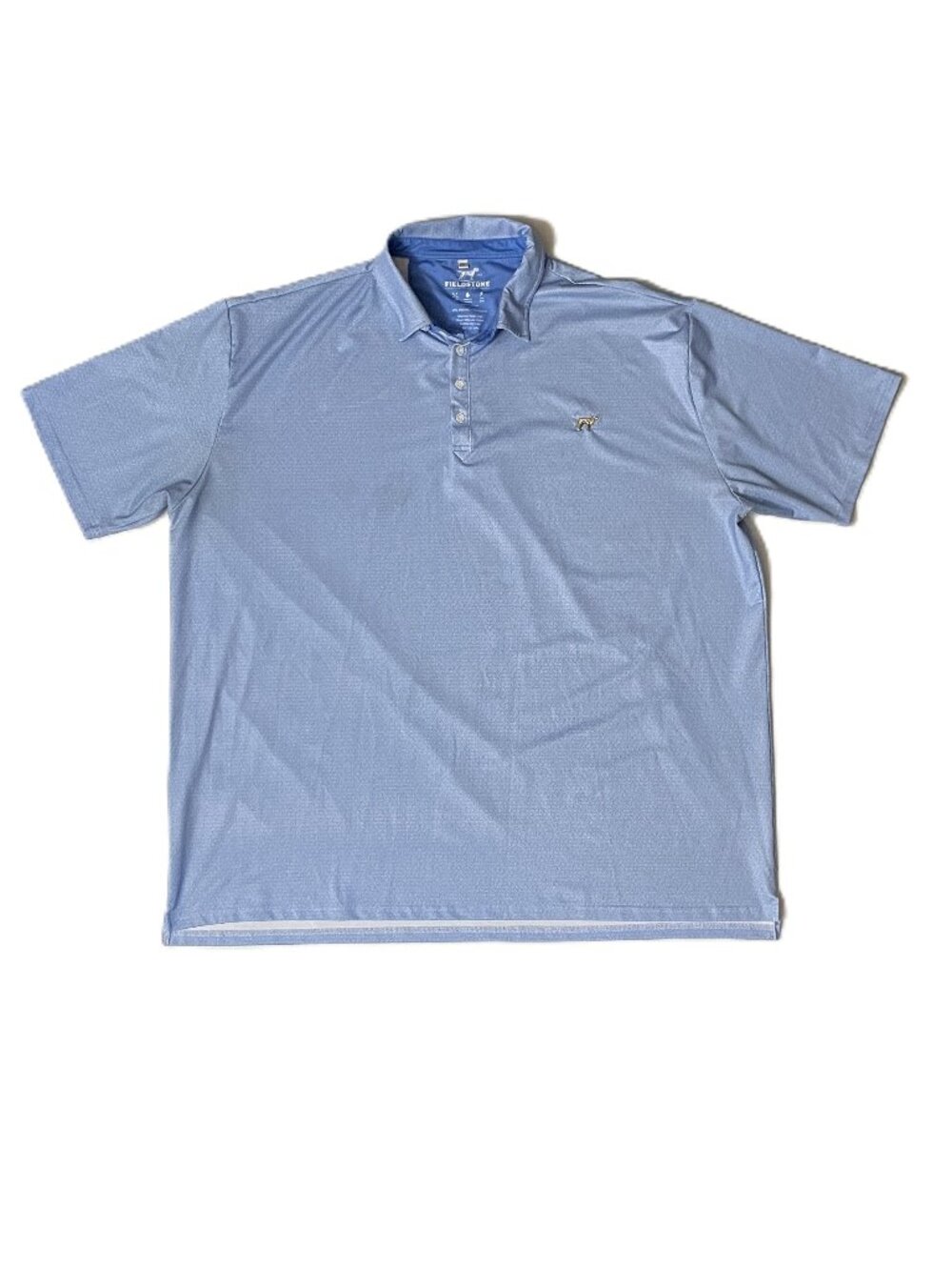 Fieldstone Performance Polo Shirt Mens 4XL Blue Moisture Wicking Stretch FLAWS